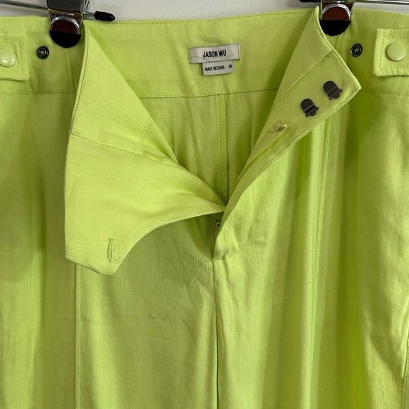 JASON WU Medium lime green trouser pants WV9059-300-6pa parachute style 80s y2k - Picture 4 of 9